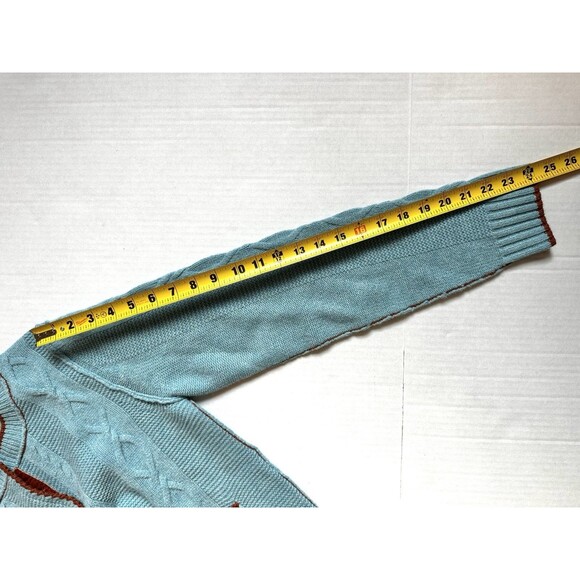 Sundance Wool Sloane Cardigan Blue Cable-Knit Sweater Women’s S Preppy Cottage - Picture 7 of 10